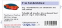 Free Sandwich Deal